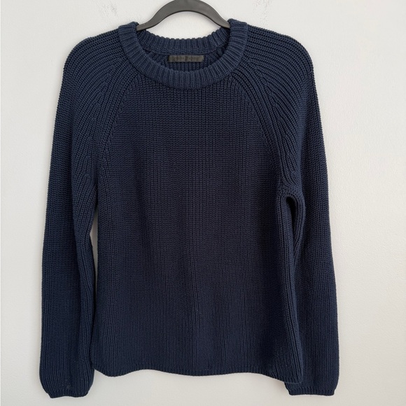 Jenni Kayne Size M • Navy Blue 100% Cotton Fisherman Sweater. - Picture 2 of 5